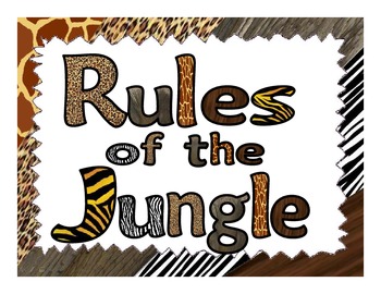 Preview of Whole Brain Teaching Classroom Rules Posters - Jungle Theme