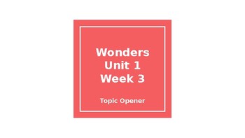 Preview of Wonders Unit 1 Week 3 Topic Opener (4th Grade) Slides/PowerPoint