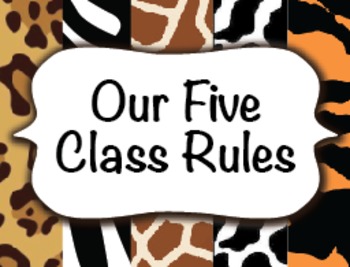 Preview of Five Class Rules / Jungle Safari Animal / Decorations