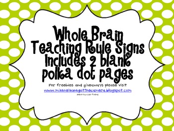 Preview of Whole Brain Teaching Rules Lime Polka Dots