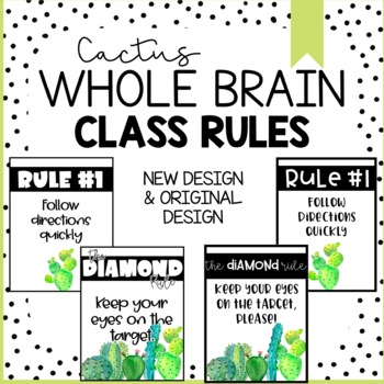 Preview of CACTUS THEME - Whole Brain Teaching Rules Posters