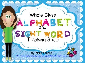 Preview of Whole Class Alphabet & Sight Word Tracking Sheet