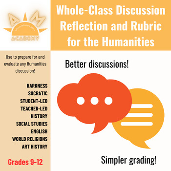 Preview of Whole-Class Discussion Rubric for ANY Humanities Subject