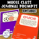 Whole Class Journal Prompts and Journal Covers