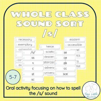 Preview of s| Phoneme Sound Sort | Whole Class | Identify | Segment | Advanced/ Ext Code