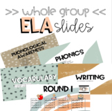 Whole Group + Small Group ELA Slides with Timers