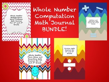 Preview of Whole Number Computation Math Journal BUNDLE