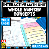 Whole Numbers Interactive Math Unit | Grade 4 and Grade 5