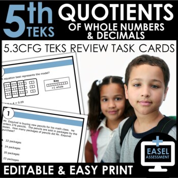 Preview of Whole Number & Decimal Division | TEKS 5.3CFG Review | EDITABLE