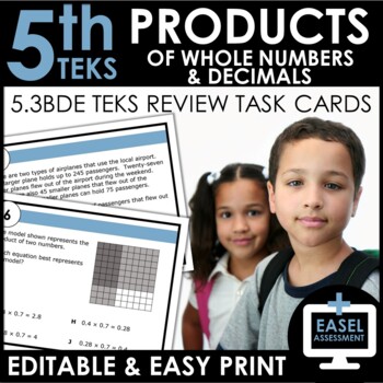Preview of Whole Number & Decimal Multiplication | TEKS 5.3BDE Review | EDITABLE