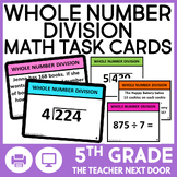 5th Grade Whole Number Division Task Cards One and Two-Dig