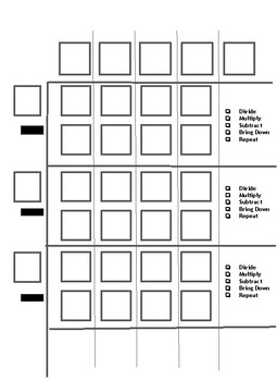 Long Division Work Mats for Standard Algorithm - Divide by 1-Digit Numbers