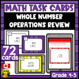 Whole Number Operations Review | Paper or Digital Task Cards
