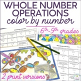 Whole Number Operations Color by Number