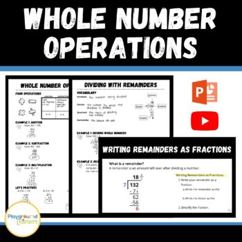 Preview of Whole Number Operations Lesson and Skill Practices [[BONUSES INSIDE]]