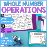 Whole Number Operations Puzzles, Mazes, Task Cards