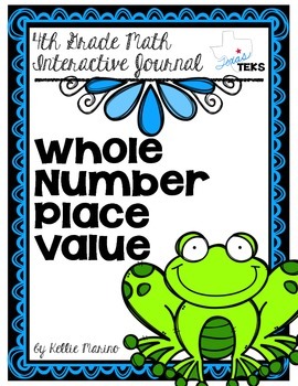 Preview of 4th Grade TEKS Whole Number Place Value Interactive Journal *FREEBIE*