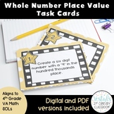Whole Number Place Value Task Cards (Math SOL 4.1) {Digita