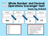 Whole Number and Decimal Operations Scavenger Hunt