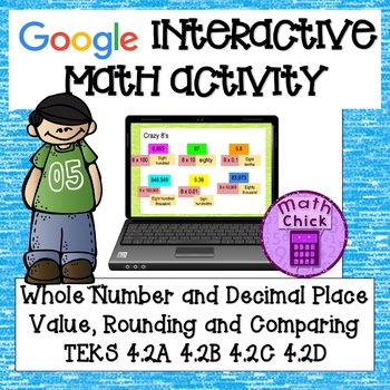 Preview of Place Value With Decimals and Whole Number TEKS 4.2A 4.2B 4.2C 4.2D Digital