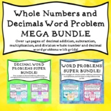 Whole Number and Decimal Word Problem MEGA BUNDLE! (With G