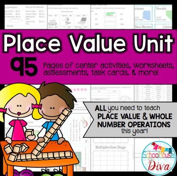 Preview of Place Value Unit for 3rd and 4th Grades