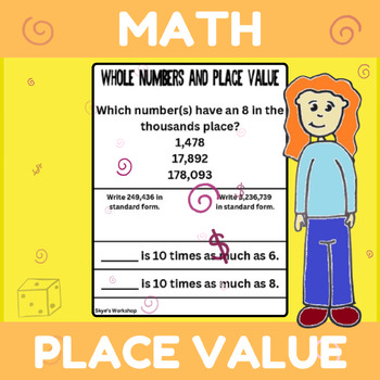 Preview of Whole Numbers and Place Value Math Practice Worksheets Assessment (Align w. IXL)