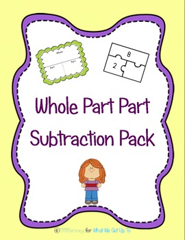 Preview of Whole Part Part Subtraction  Pack