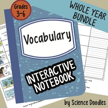 Preview of Science Doodle - Science YEAR BUNDLE INB Vocabulary Sets PLUS Booklet