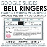Whole Year of Bell Ringers for Middle School ELA on Google Slides