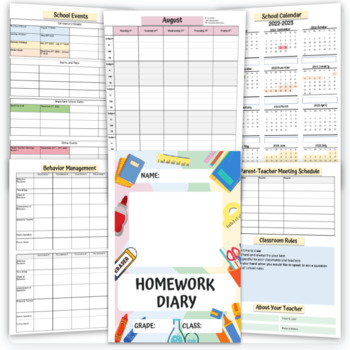 FULL YEAR Student Planner & Homework Diary | EDITABLE | Printable & Digital