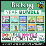 WHOLE YEAR of Biology Doodle Notes, Digital Activities & Q