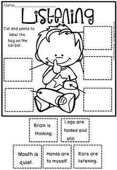 whole body listening worksheets by silviya v murphy tpt