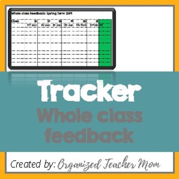 Preview of Whole class feedback: Marking schedule