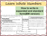 Whole numbers Numbers upto ones hundred and thousands (BW)