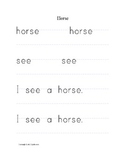 Whole word reading handwriting worksheets