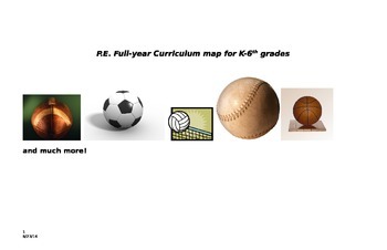 Preview of Whole - year curriculum map for K- 6th grade