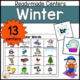 Winter Centers for Kindergarten Phonics Word Work Vocabula