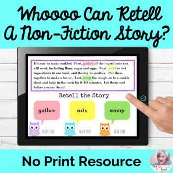 Preview of Story Retell Sequences NO PRINT Speech Therapy | Distance Learning