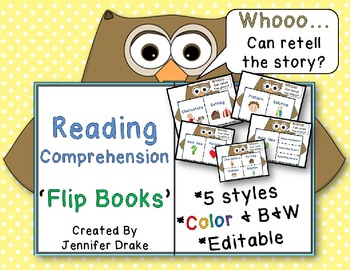 Preview of 'Whoooo' Can Retell The Story?  Reading Comprehension Flip Books  ~CC Aligned!