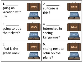 Preview of Who's or Whose Homophone Practice