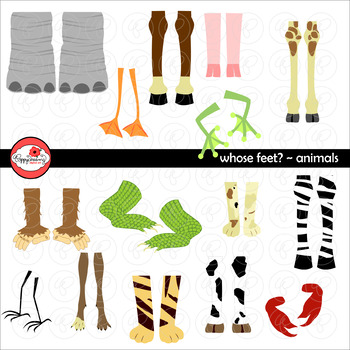 Preview of Whose Feet? Animal Clipart by Poppydreamz