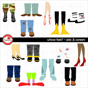 Preview of Whose Feet? Jobs Careers Clipart by Poppydreamz