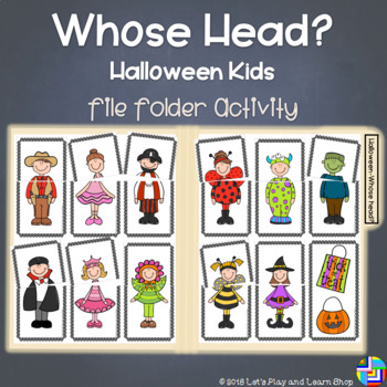 Preview of Whose Head? Halloween Kids File Folder Activity