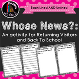 Whose News? An Activity for Returning Class Visitors and B