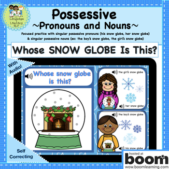 Preview of Whose Snow Globe is This? Singular Possessive Nouns & Pronouns Christmas (Boom™)