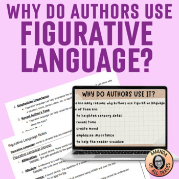 Preview of Why Do Authors Use Figurative Language? Types and Purposes Slides and Notes