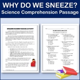 Why Do We Sneeze? - Science Comprehension Passage & Activi