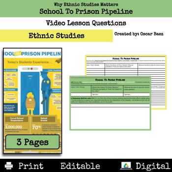 Preview of Why Ethnic Studies Matters: School To Prison Pipeline Video Lesson Questions