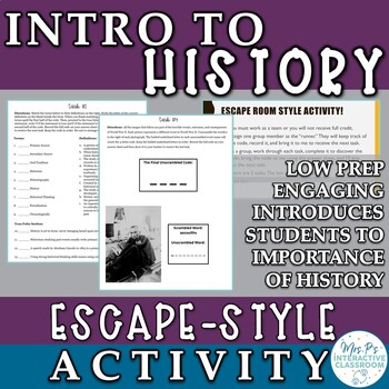 Preview of Why History Matters Escape Room-Inspired First Week Activity (Distance Learning)